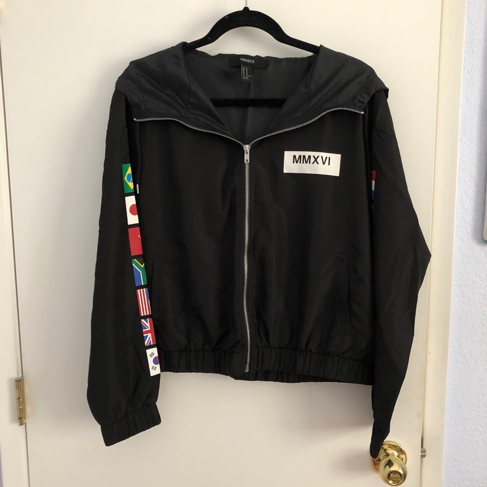 Forever 21 black worldwide jacket - M